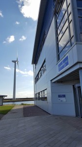 building and turbine